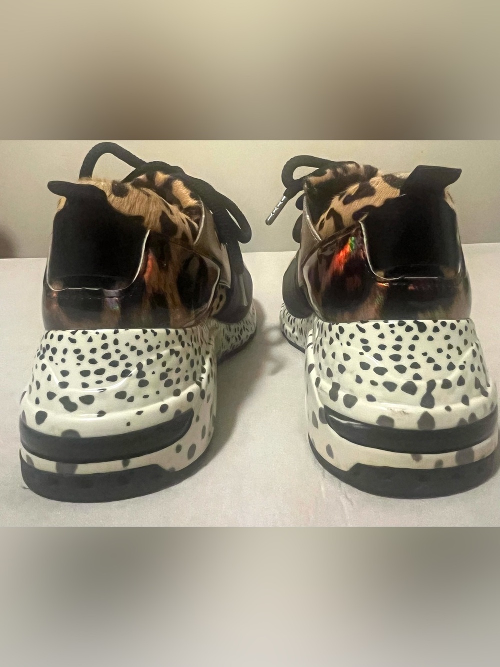 Steve Madden Cliff Multicolor Animal Print Suede Fashion Sneakers Size 8.5 - Picture 14 of 16